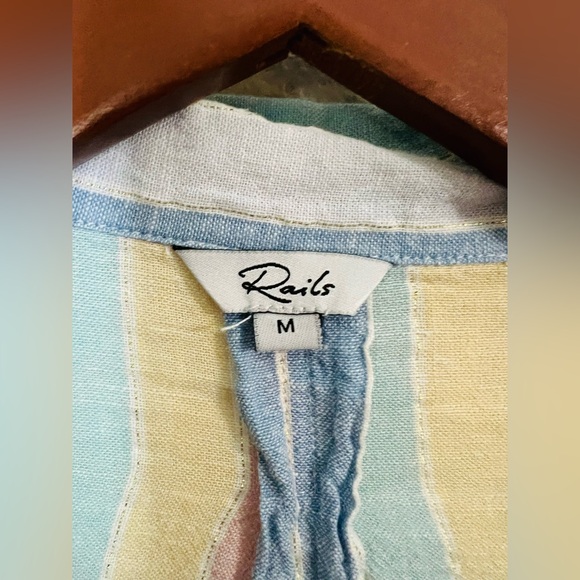Rails Zuma Pastel Jubilee Stripe Button Down Top Size Medium - Picture 6 of 8
